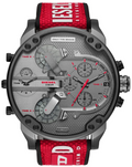 Diesel DZ7423 Mr. Daddy 2.0 Chronograph Men's Watch – Grey Dial & Red Rubber Strap