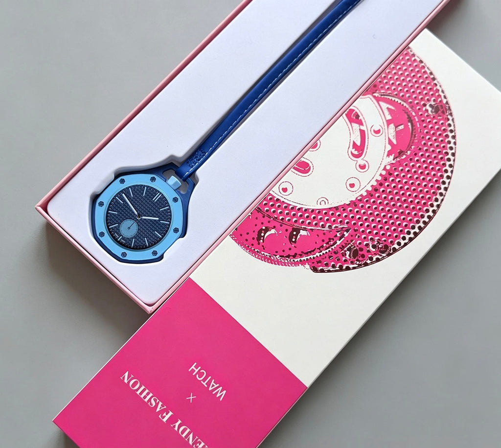 Royal Pop Lan Ba Mint Blue Two-Tone Octagonal Lanyard Pocket Watch