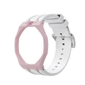 Light Pink Metal Case + White Silicone Strap Mod Kit | Royal Oak Style Replacement Set For G-Shock GA-2100 GA-B2100