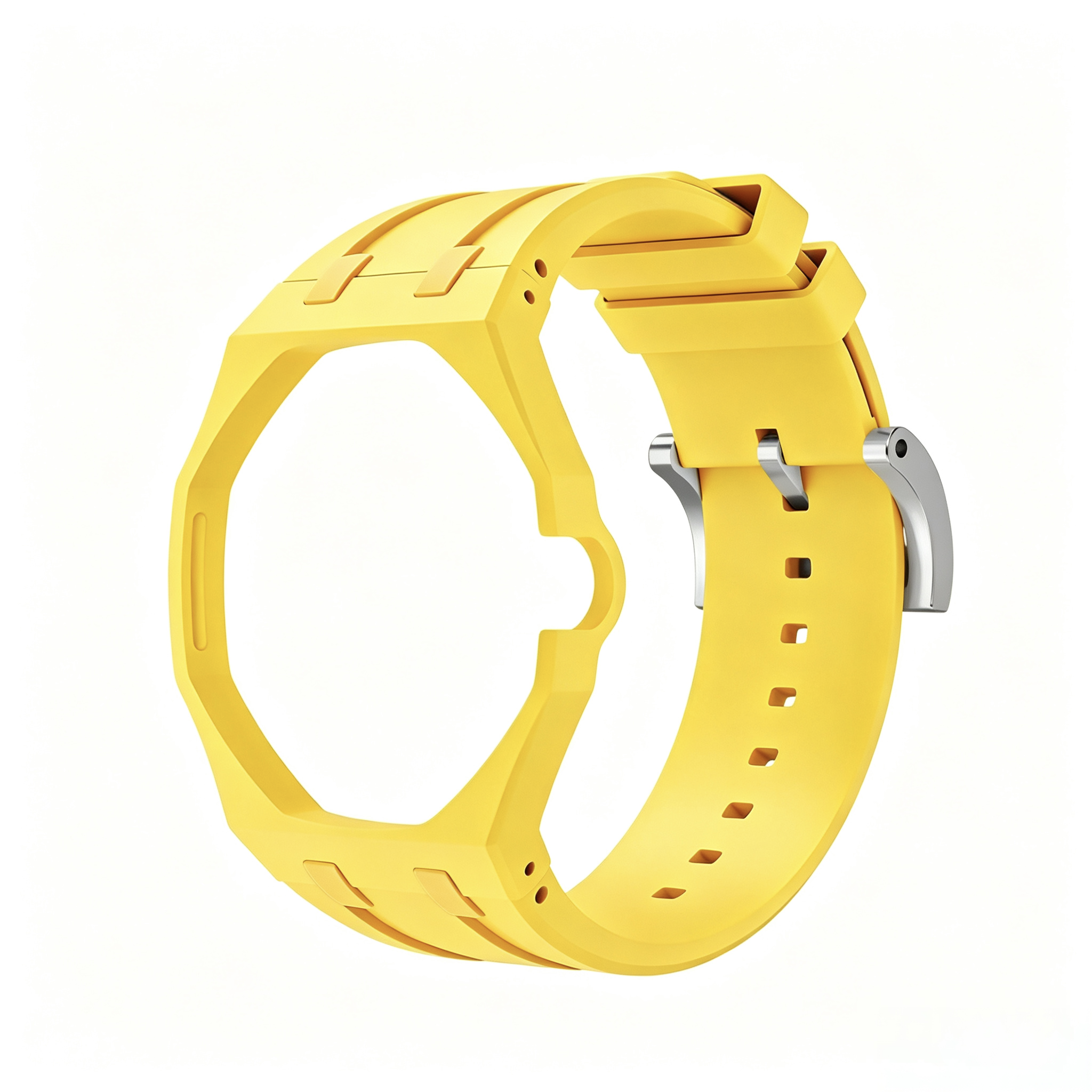 Solid Yellow Silicone Mod Strap Kit For G-Shock GA2100 GA-B2100