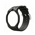 All Black Metal Case + Black Silicone Strap Mod Kit | Royal Oak Style Replacement Set For G-Shock GA2100 GA-B2100