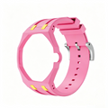 Light Pink Metal Case + Yellow Accent Light Pink Silicone Strap Mod Kit | Royal Oak Style Replacement Set For G-Shock GA2100 GA-B2100