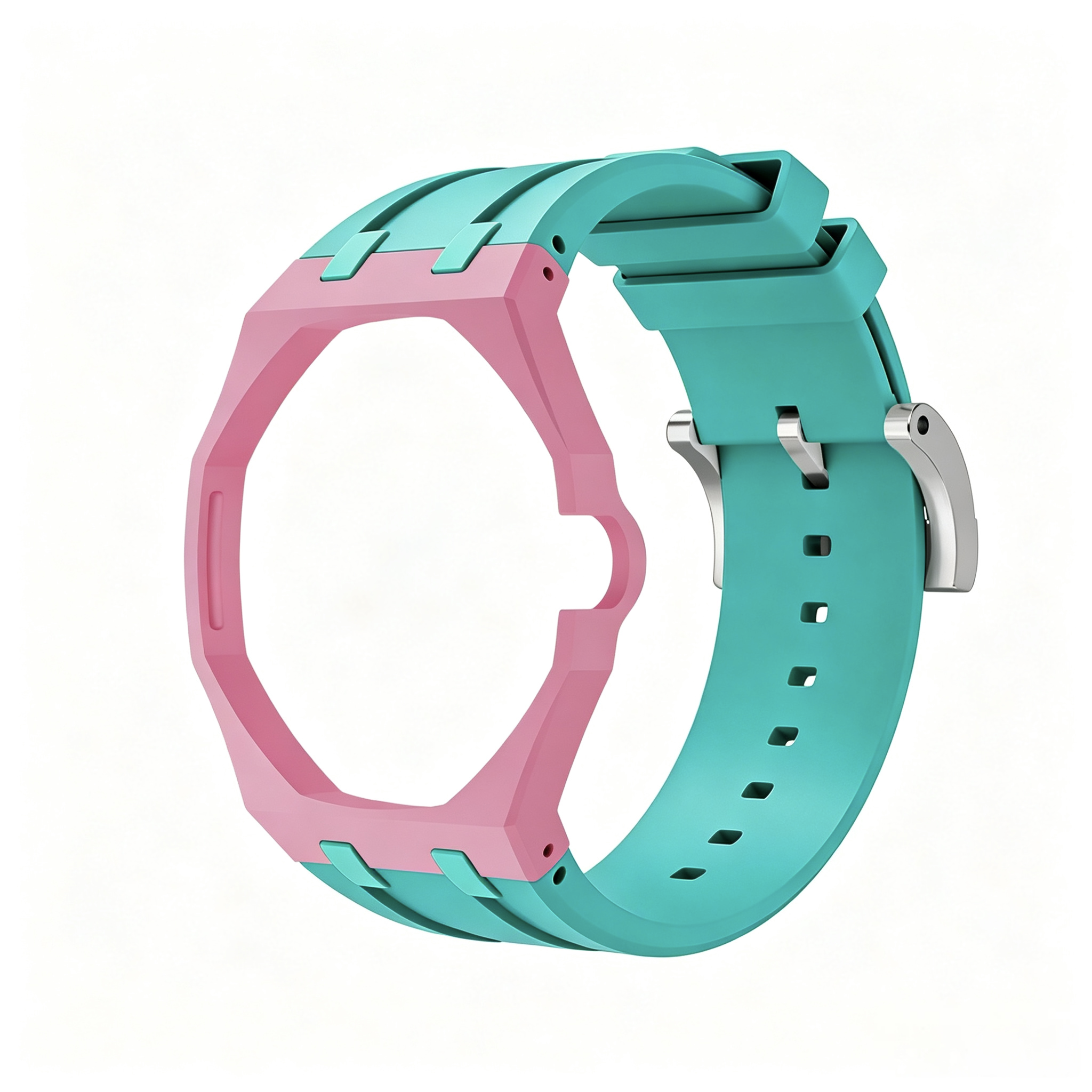 Pink Bezel Turquoise Strap Mod Kit For G-Shock GA2100 GA-B2100