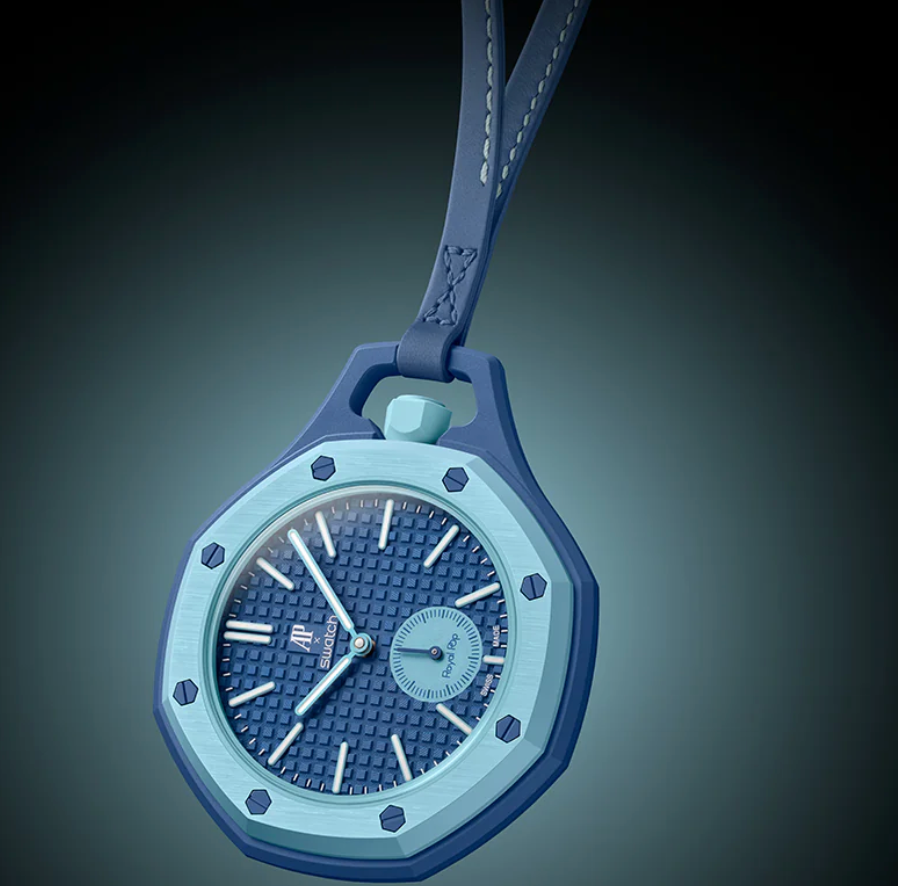Royal Pop Lan Ba Mint Blue Two-Tone Octagonal Lanyard Pocket Watch