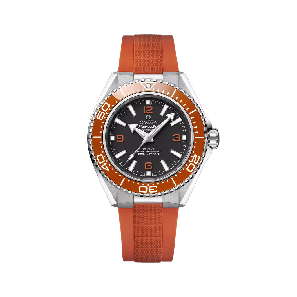 OMEGA Seamaster Planet Ocean 600M 42mm - Black and Orange on Orange Rubber Strap