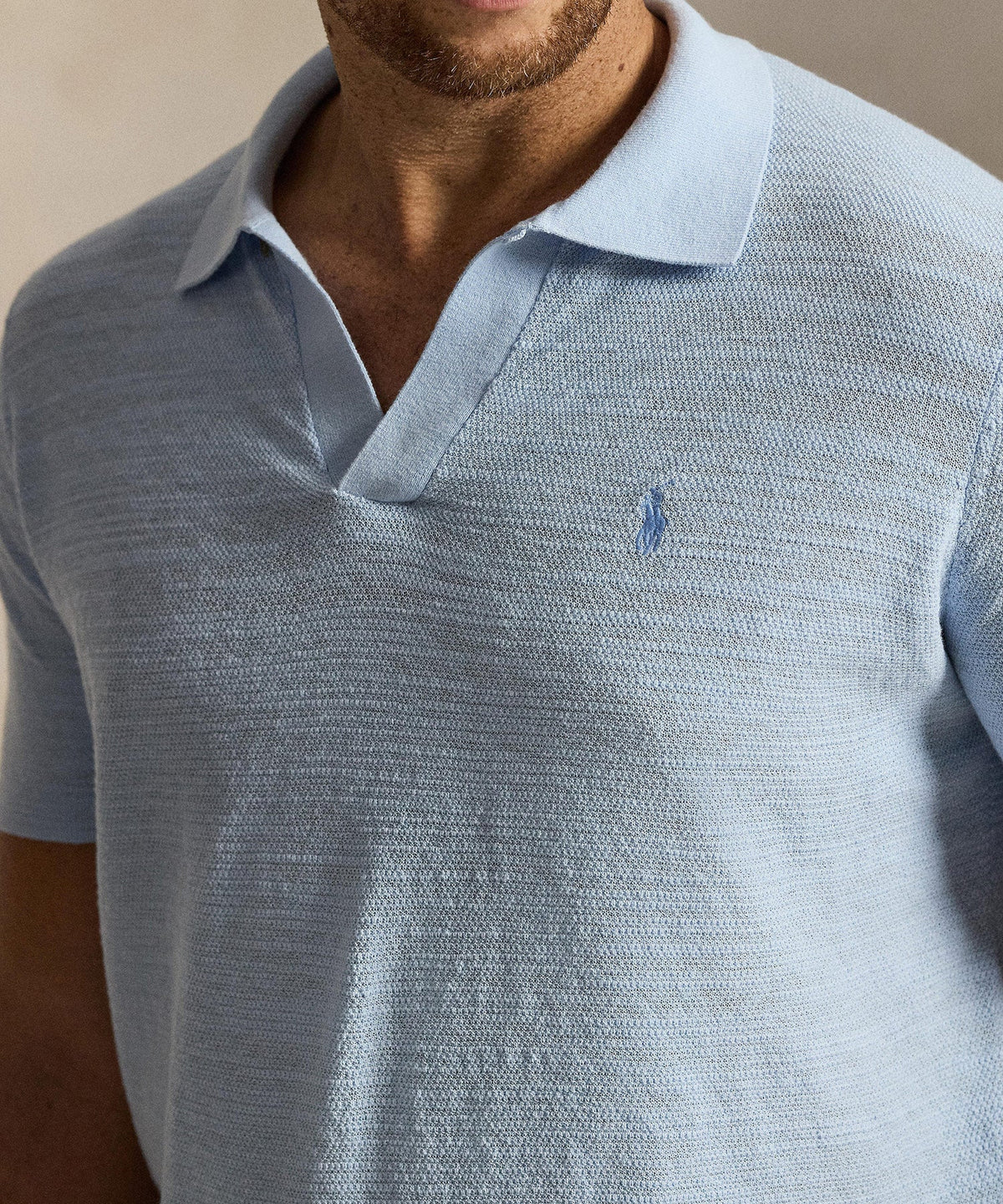 Polo Ralph Lauren Short Sleeve Cotton Linen Polo Sweater