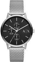 Armani Exchange Cayde AX2714 Men's Chronograph – Black Dial with Silver Mesh Stainless Steel Strap