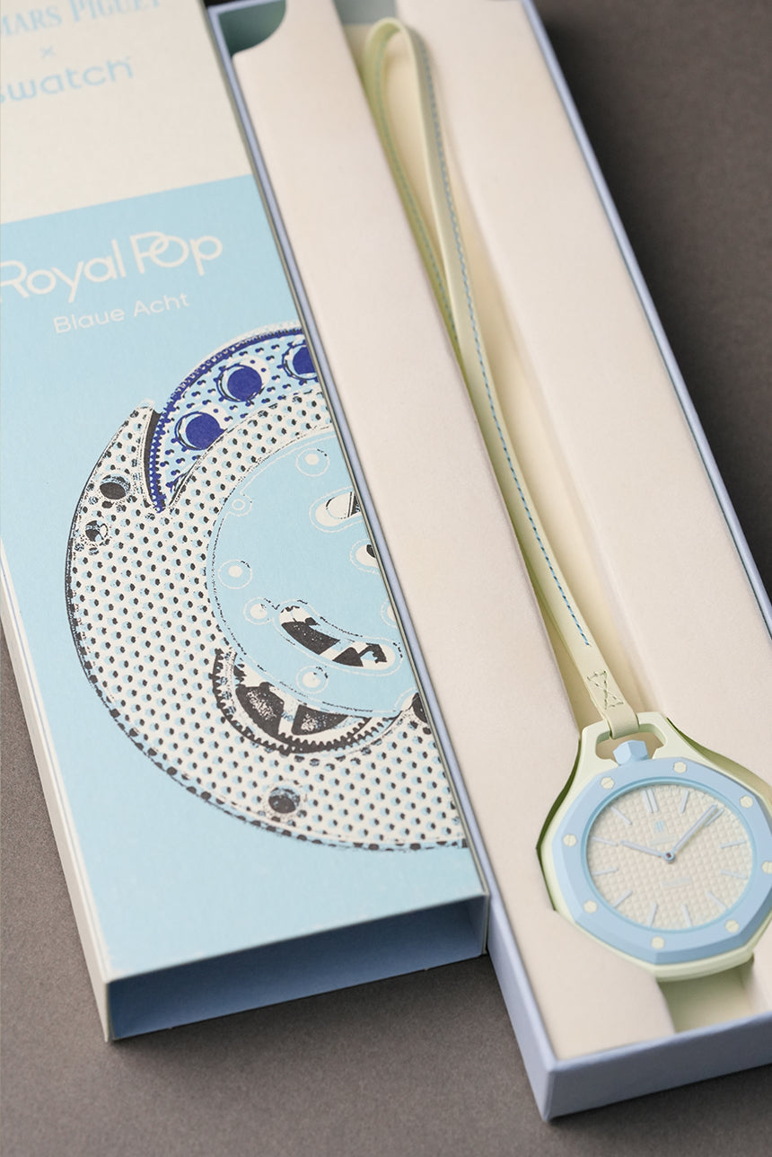 Royal Pop Bleu Pop Mint Light Blue Octagonal Lanyard Pocket Watch