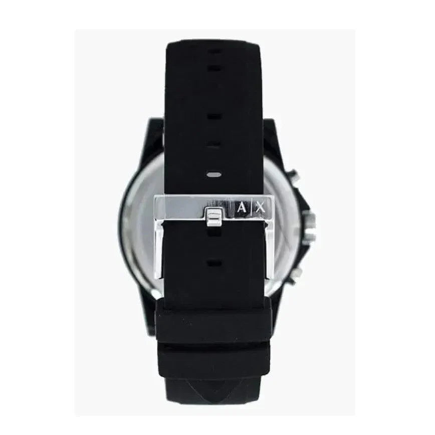 Armani Exchange Outerbanks AX1326 Men's Chronograph Watch – Black Dial with Black Silicone Strap