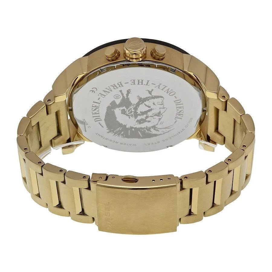 Diesel DZ7333 Mr. Daddy 2.0 Chronograph Men's Watch – Black Dial & Gold Stainless Steel Strap