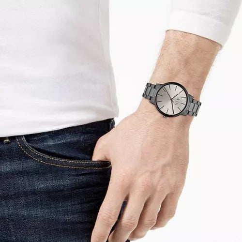 Armani Exchange Cayde AX2722 Men's Analog Watch – Grey Dial with Matching Grey Stainless Steel Strap