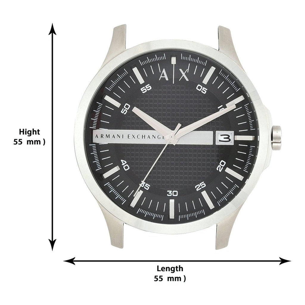 Armani Exchange Hampton AX2103 Men's Chronograph Watch – Black Dial with Silver-Tone Stainless Steel Strap