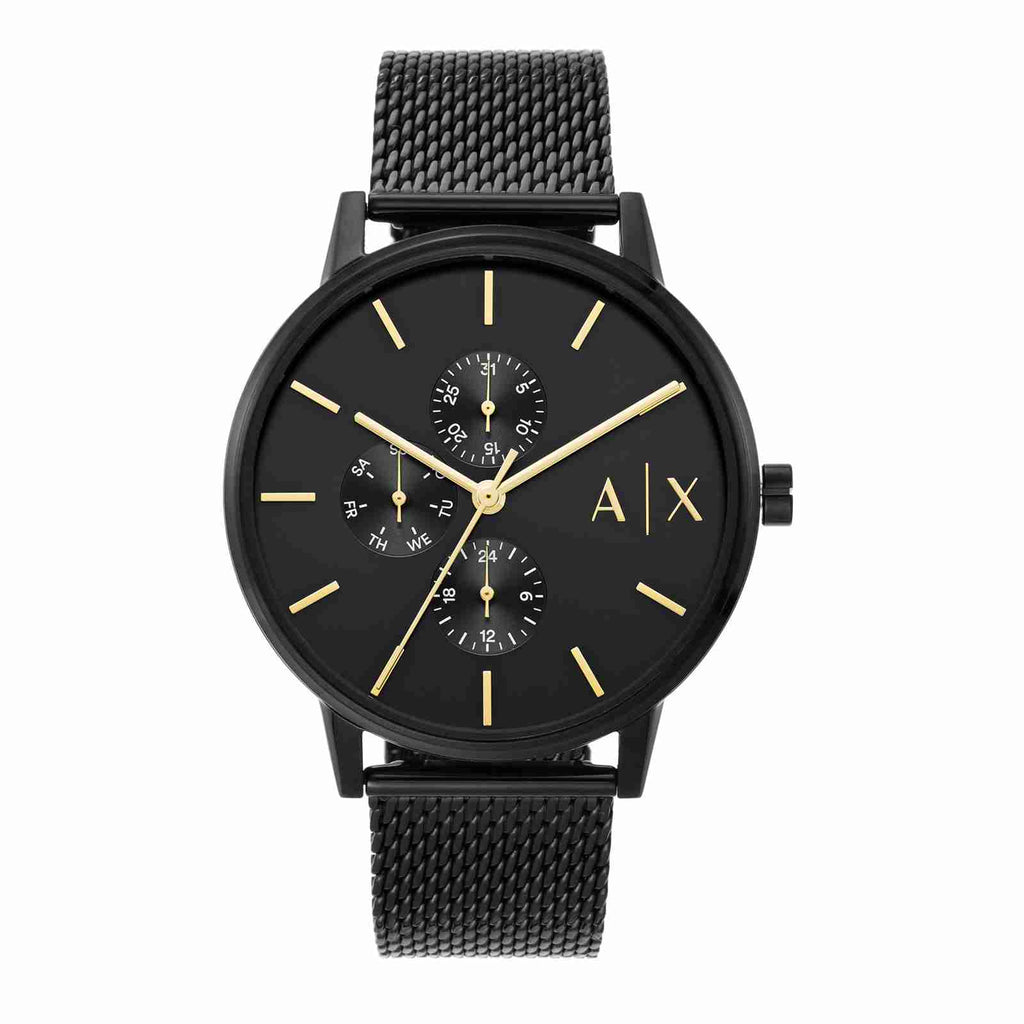Armani Exchange Cayde AX2716 Men's Chronograph – Black Dial with Black Mesh Stainless Steel Strap