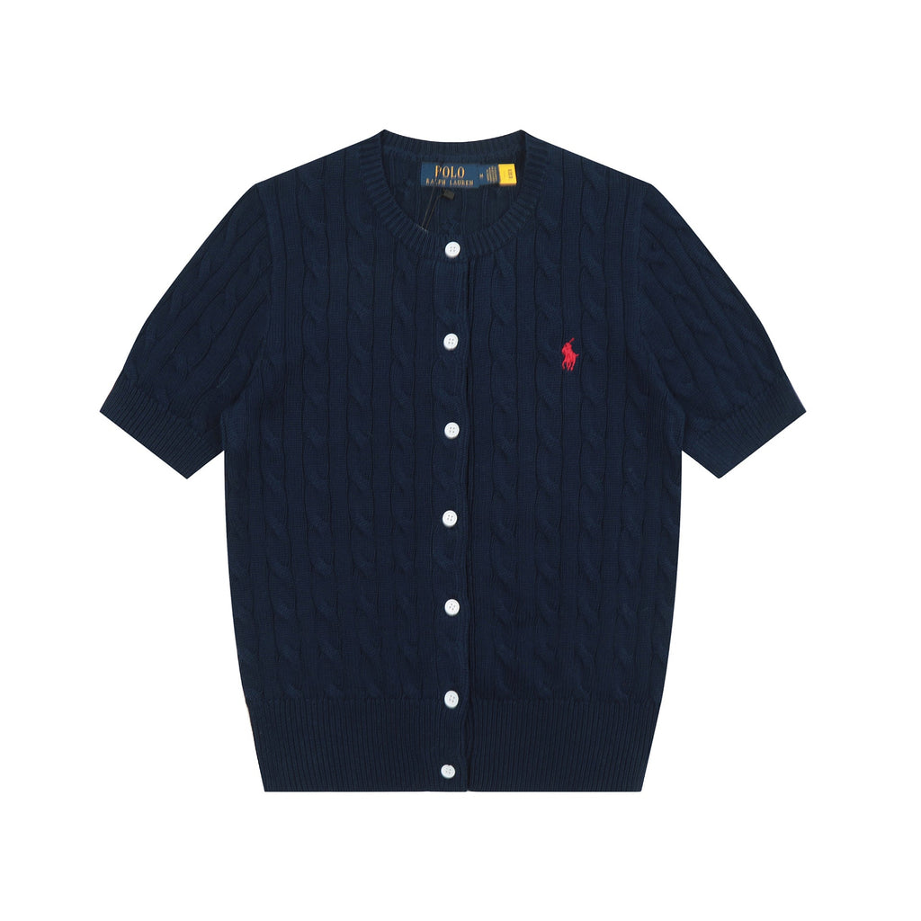 Ralph Lauren Knitted sweaters Ralph Lauren Knitted Short Sleeved Shirt RL Ralph Pony Standard POLO Short Sleeve Knitted Sweater Cardigan T-Shirt