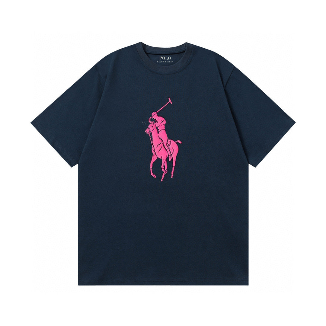 Ralph Lauren T Shirts Cotton Label Short Sleeve Solid Color