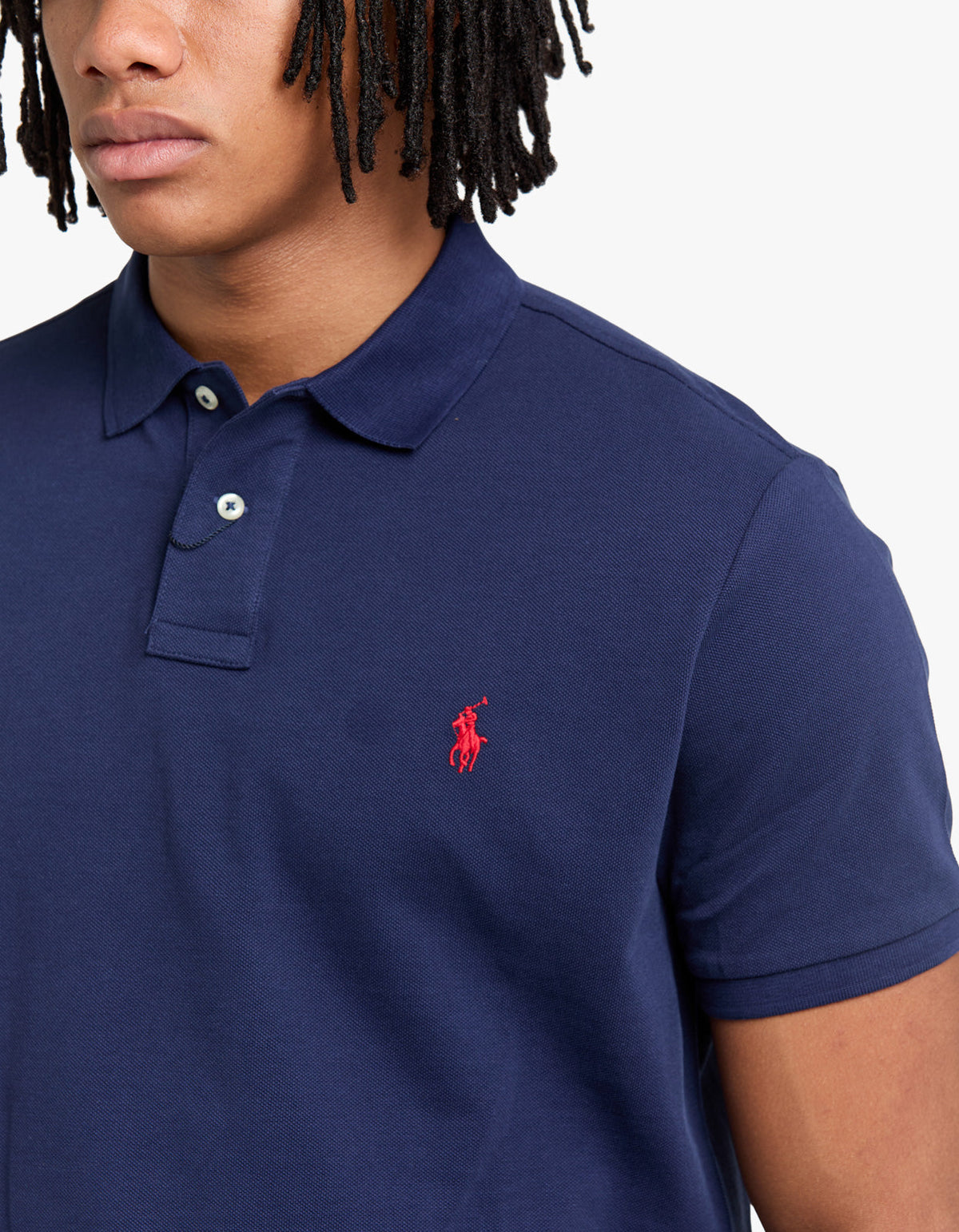 Custom Slim Fit Mesh S/S Polo Shirt - Newport Navy/C3870