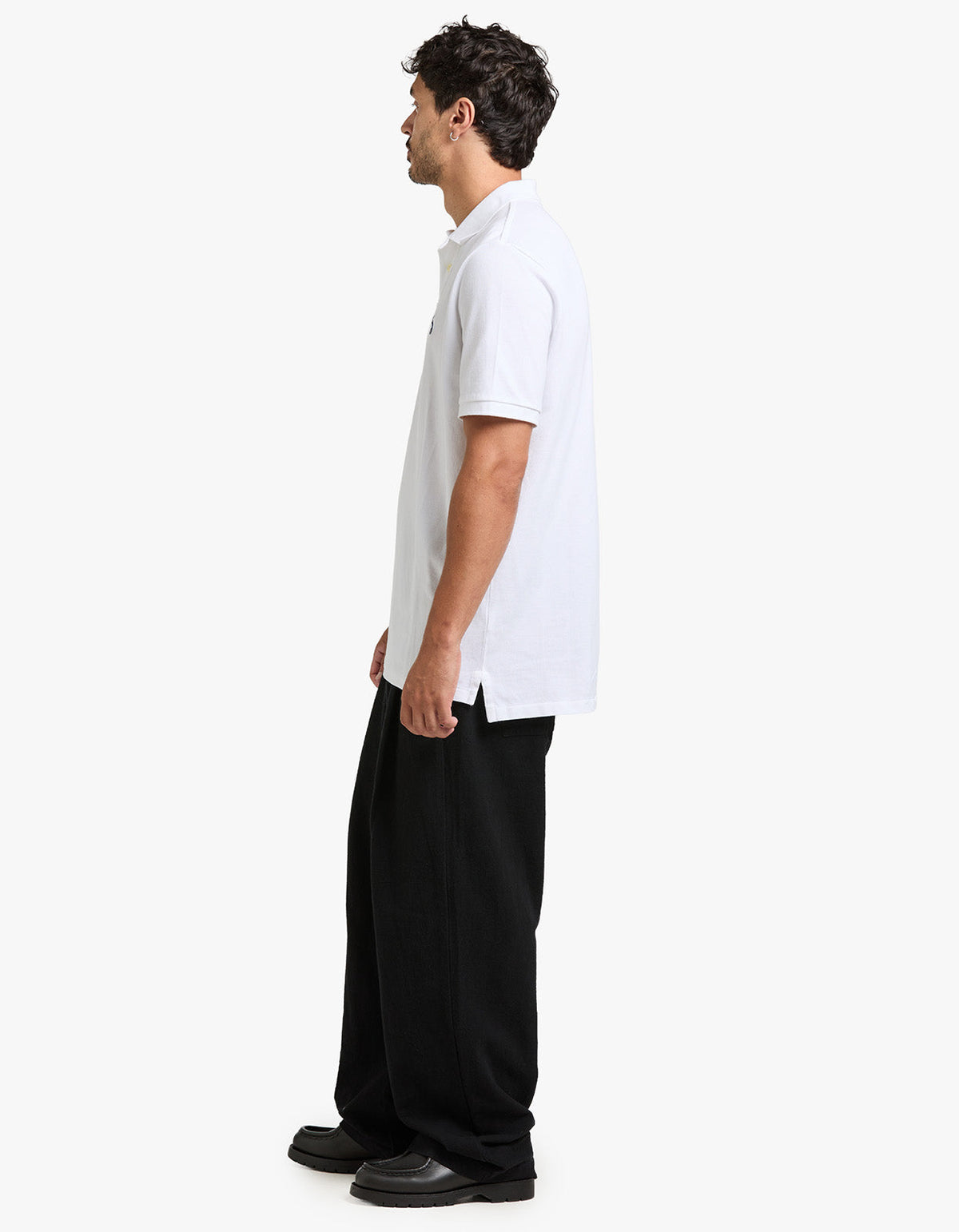 Classic Fit Mesh S/S Polo Shirt - White