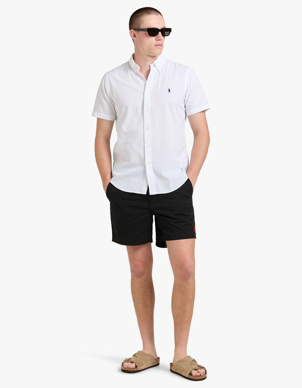 Custom Fit Seersucker Shirt - White