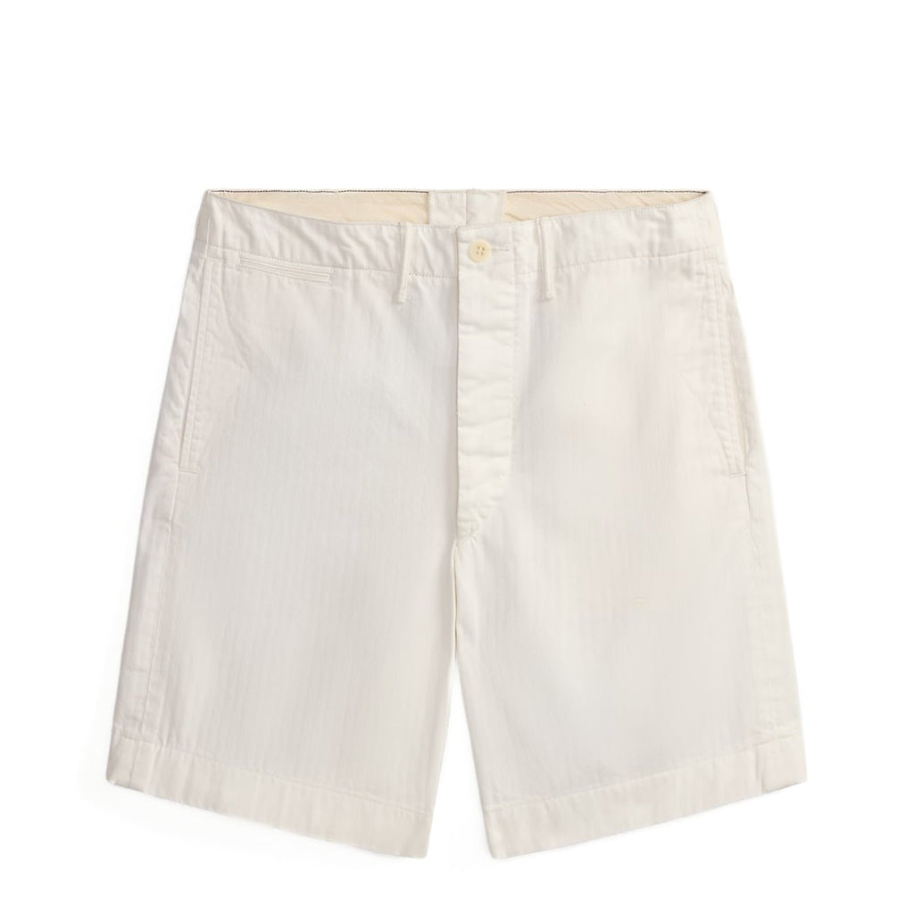RRL By Ralph Lauren Herringbone Twill Officer's Shorts Antique White
