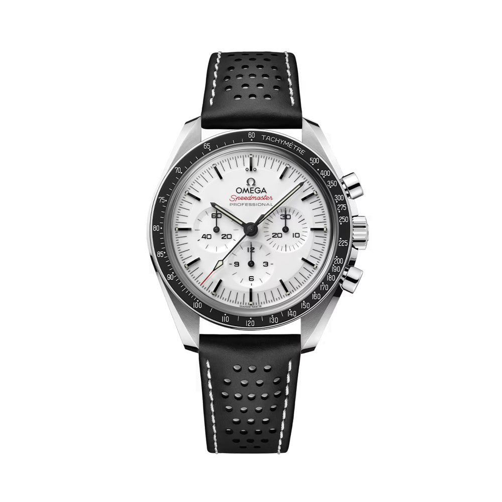 Speedmaster Moonwatch Professional Chronograph Sapphire 42mm - White on Leather Strap