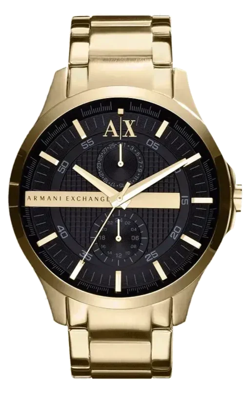 Armani Exchange Hampton AX2122 Men's Chronograph Watch – Black Dial with Gold Stainless Steel Strap