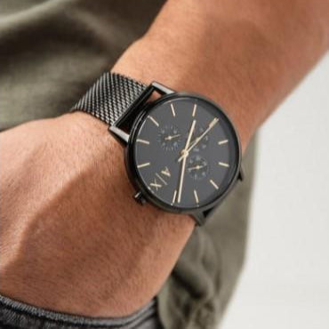 Armani Exchange Cayde AX2716 Men's Chronograph – Black Dial with Black Mesh Stainless Steel Strap