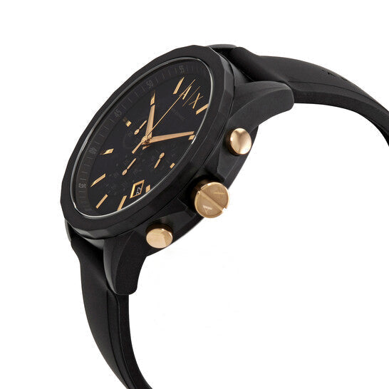 Armani Exchange Outerbanks AX7105 Men's Chronograph Watch – Black Dial with Black Stainless Steel Strap