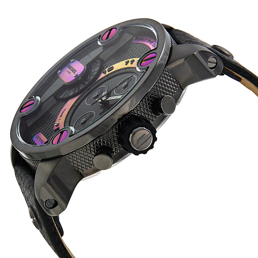 Diesel DZ7270 Badass Chronograph Men's Watch – Anthracite Dial & Black Leather Strap