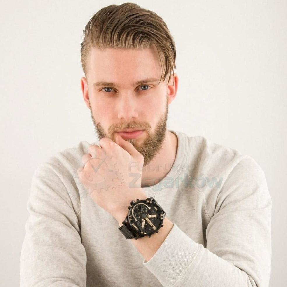 Diesel DZ7435 Mr. Daddy 2.0 Chronograph Men's Watch – Black Dial & Black Stainless Steel Strap