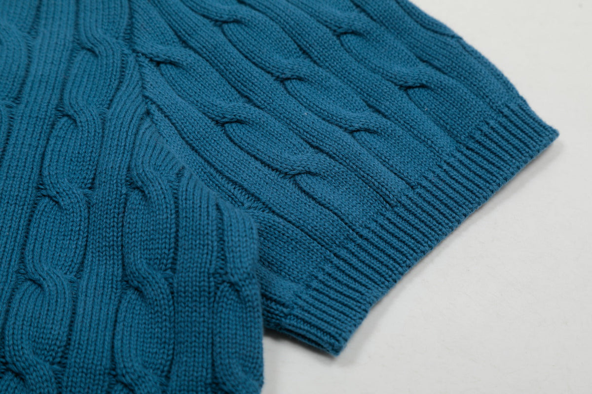 RALPH LAUREN SHORT-SLEEVE POLO KNIT SWEATER STYLE 432
