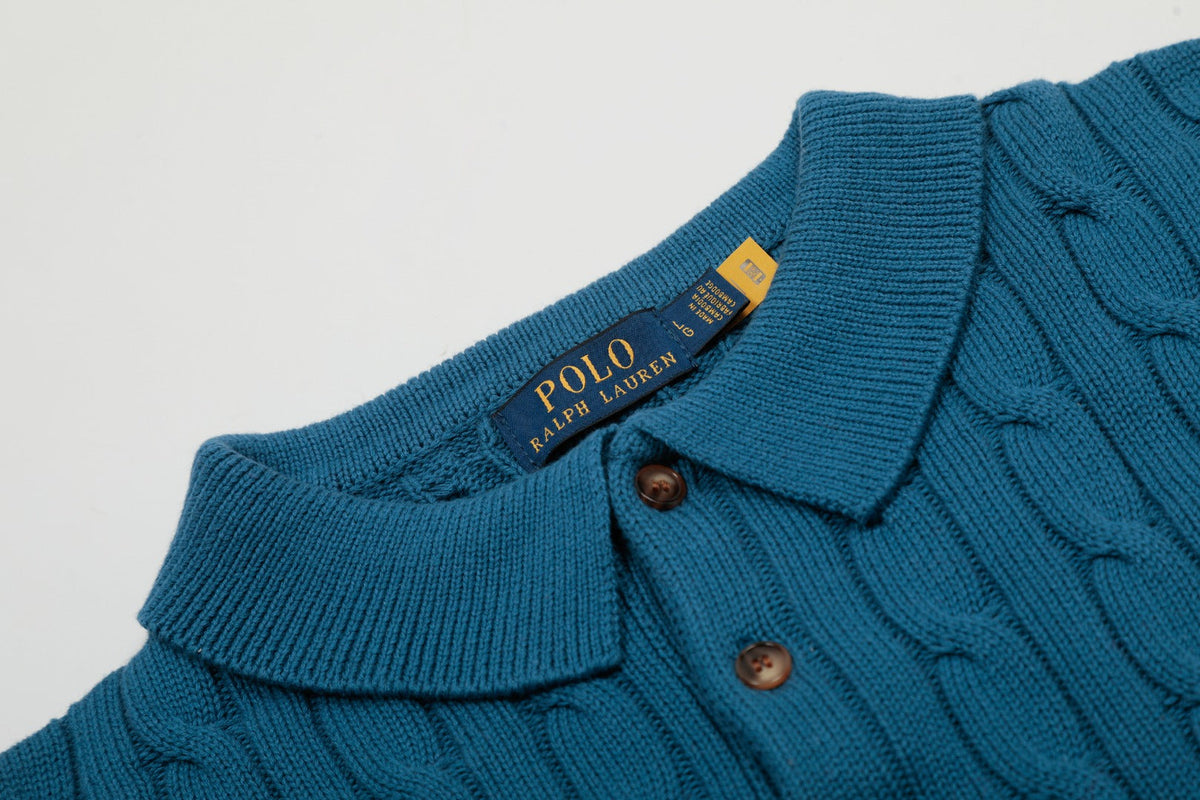 RALPH LAUREN SHORT-SLEEVE POLO KNIT SWEATER STYLE 432