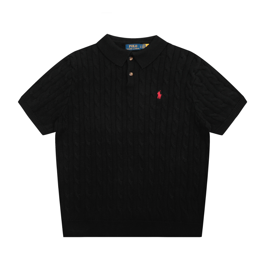 RALPH LAUREN SHORT-SLEEVE POLO KNIT SWEATER STYLE 434