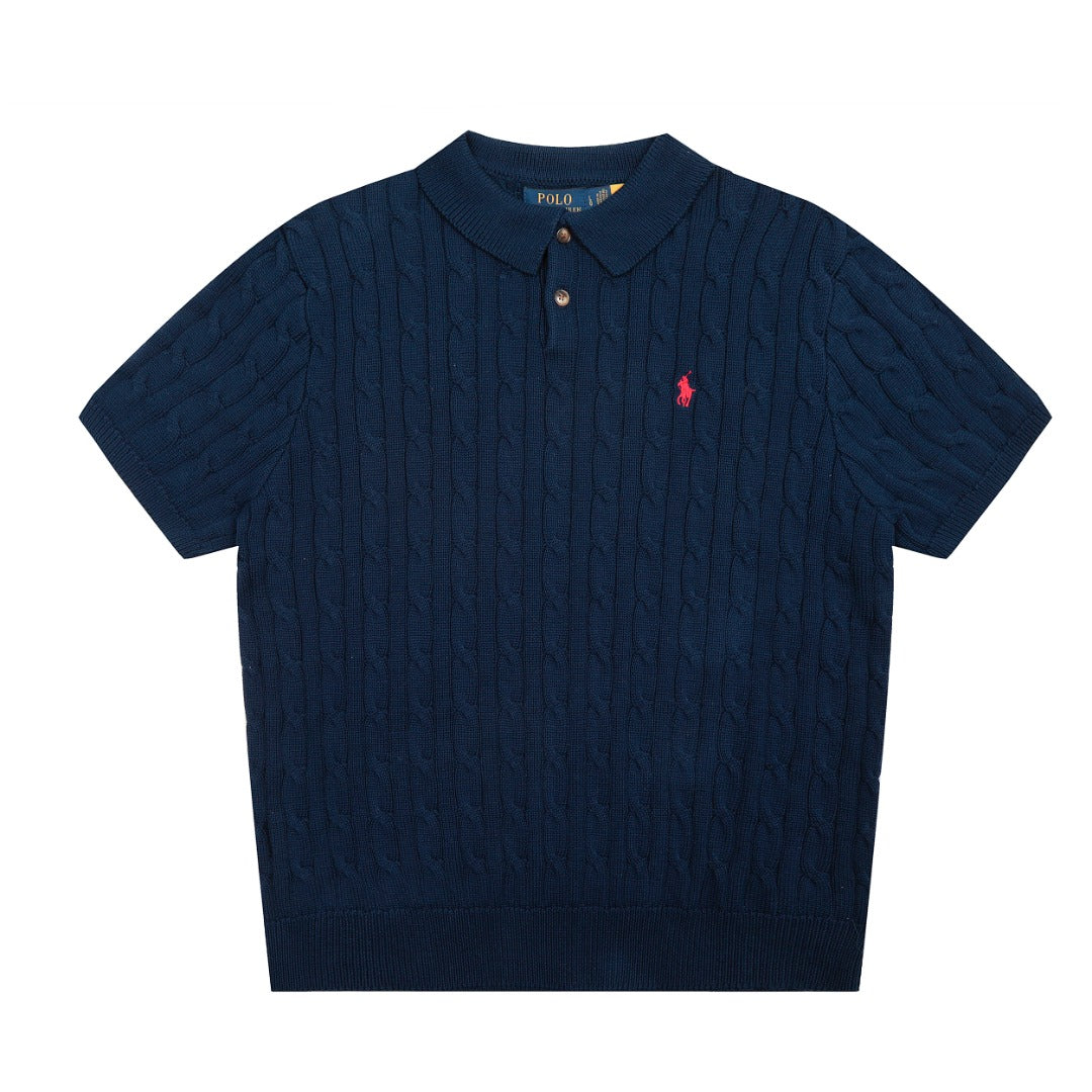 RALPH LAUREN SHORT-SLEEVE POLO KNIT SWEATER STYLE 437