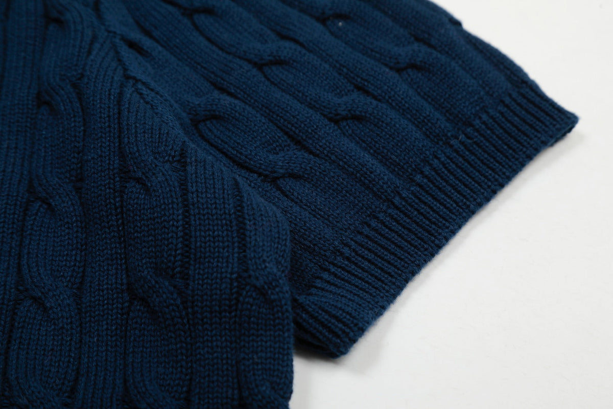 RALPH LAUREN SHORT-SLEEVE POLO KNIT SWEATER STYLE 437
