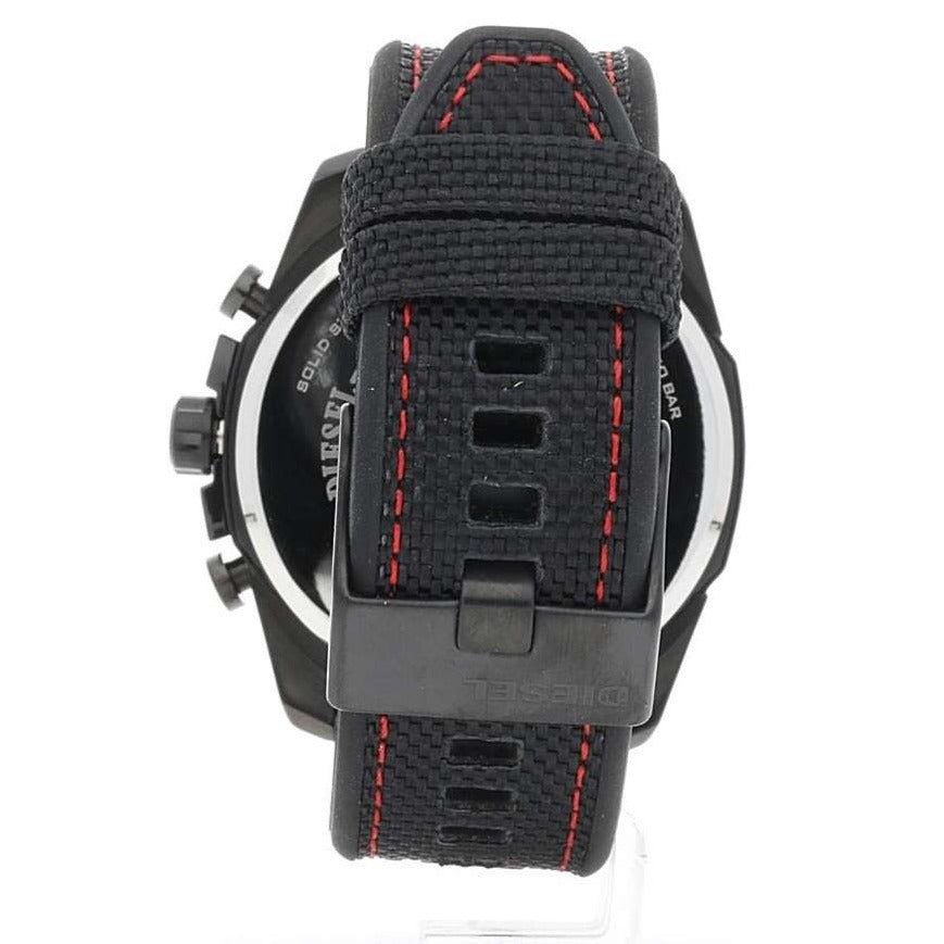 Diesel DZ4512 Mega Chief Chronograph Men's Watch – Silver Dial & Black Leather Strap