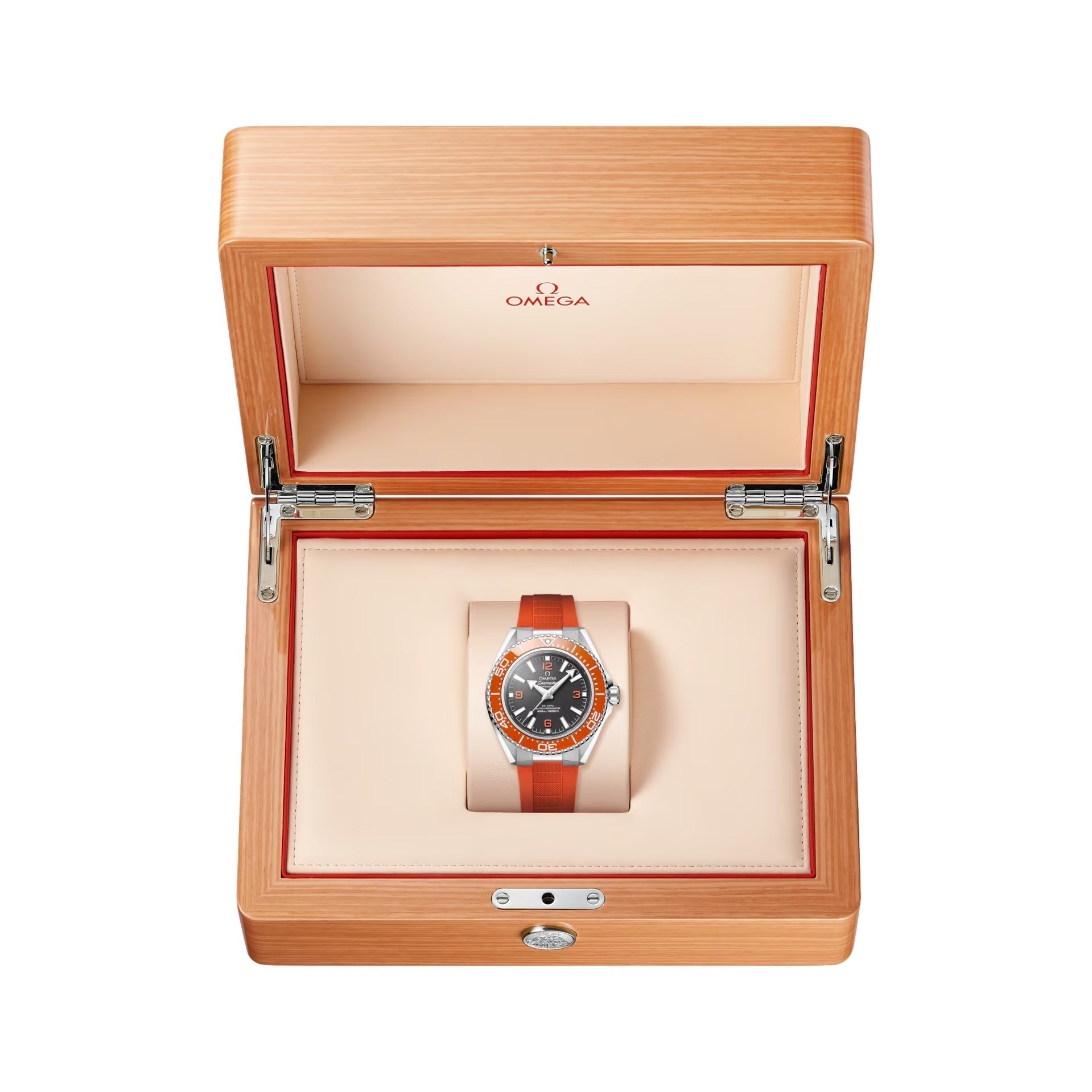 OMEGA Seamaster Planet Ocean 600M 42mm - Black and Orange on Orange Rubber Strap