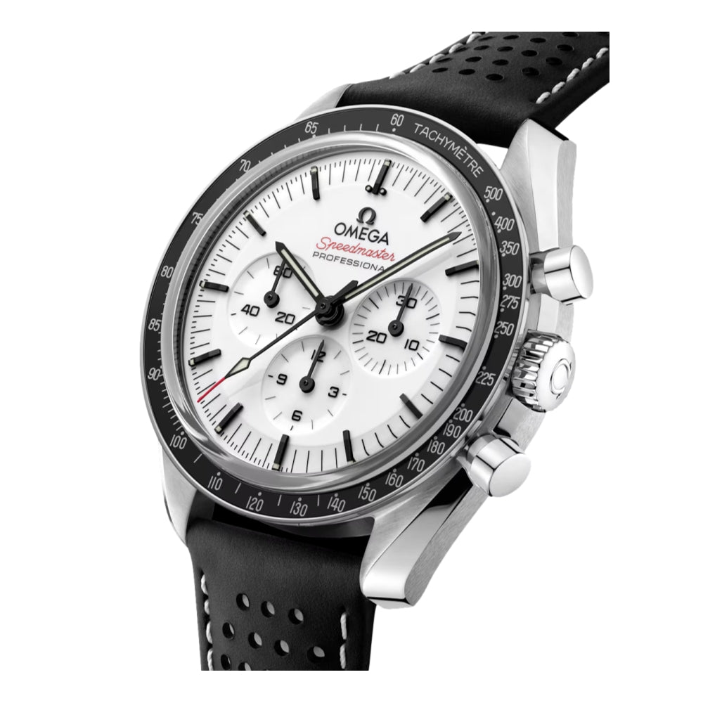 Speedmaster Moonwatch Professional Chronograph Sapphire 42mm - White on Leather Strap