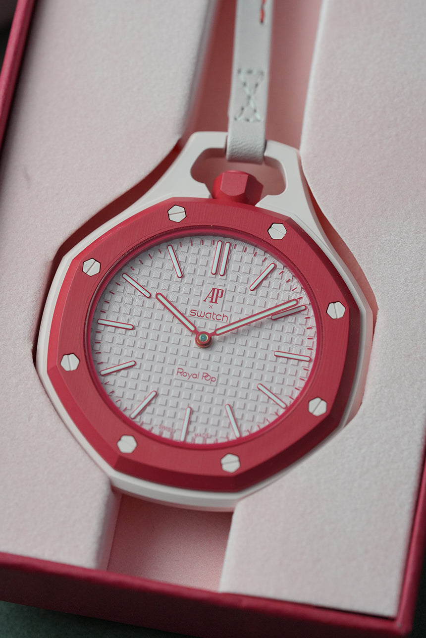 Royal Pop Rose Pop Pink Two-Tone Octagonal Lanyard Pocket Watch