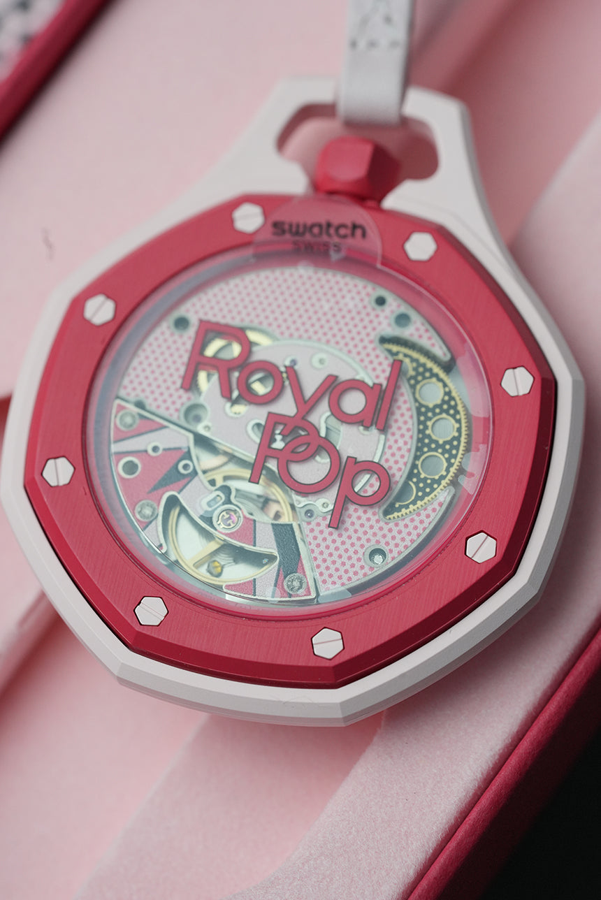 Royal Pop Rose Pop Pink Two-Tone Octagonal Lanyard Pocket Watch