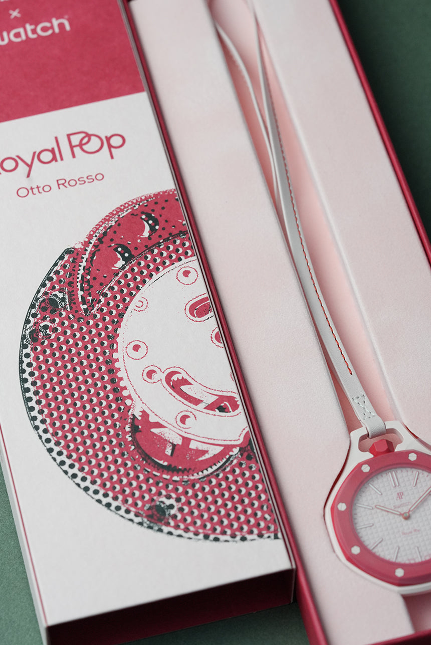 Royal Pop Rose Pop Pink Two-Tone Octagonal Lanyard Pocket Watch