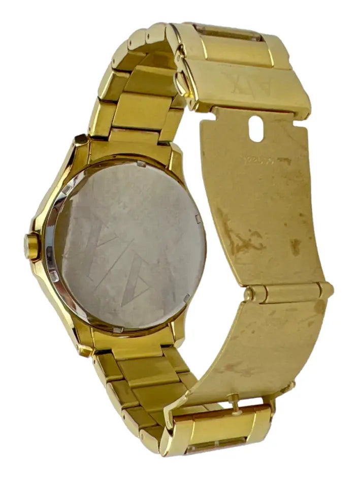 Armani Exchange Hampton AX2122 Men's Chronograph Watch – Black Dial with Gold Stainless Steel Strap