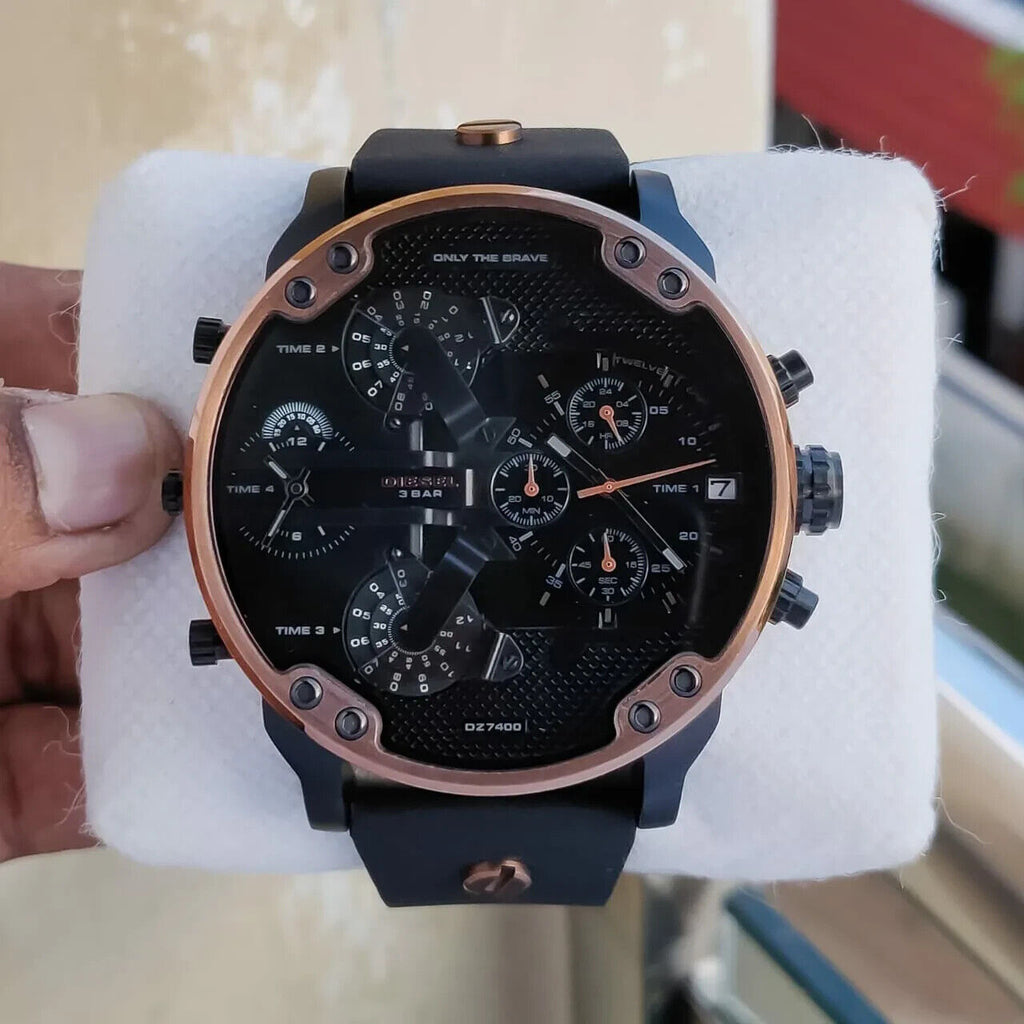 Diesel DZ7400 Mr. Daddy 2.0 Chronograph Men's Watch – Black Dial & Black Stainless Steel Strap