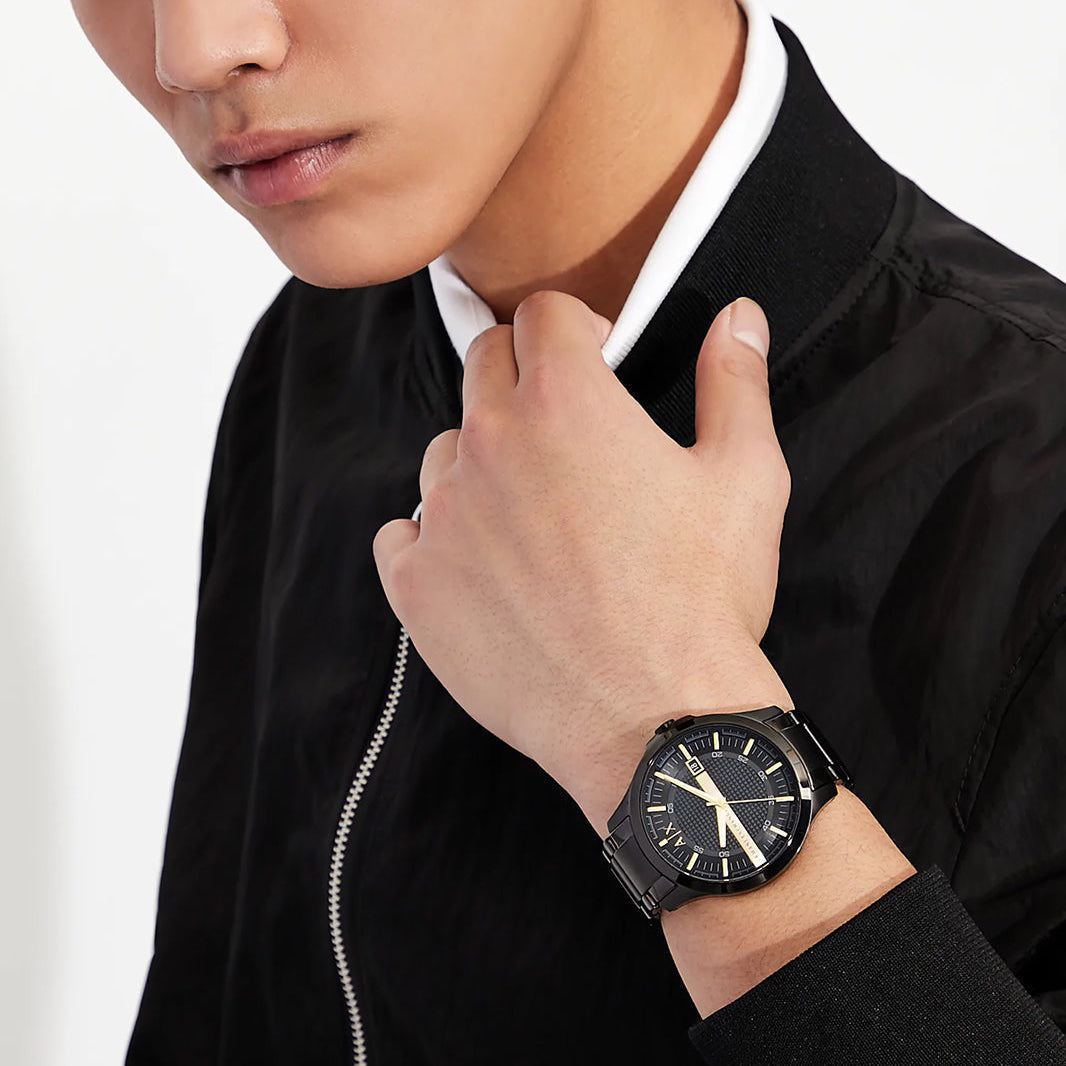 Armani Exchange Hampton AX2413 Men's Chronograph – Black Dial with Black Stainless Steel Strap